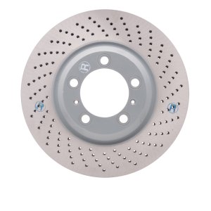Porsche 911 Brake Rotor (1) - Front Right - R1 Concepts - Drilled GEOMET - `02-`08